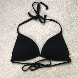 PINK Brand Black Ribbed Bikini Top